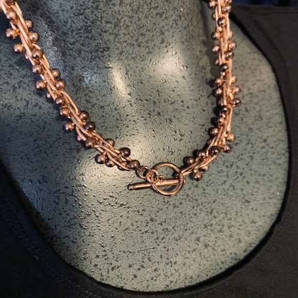 Copper rosé coloured metal toggle choker AND bracelet ❤️ - Picture 3 of 7